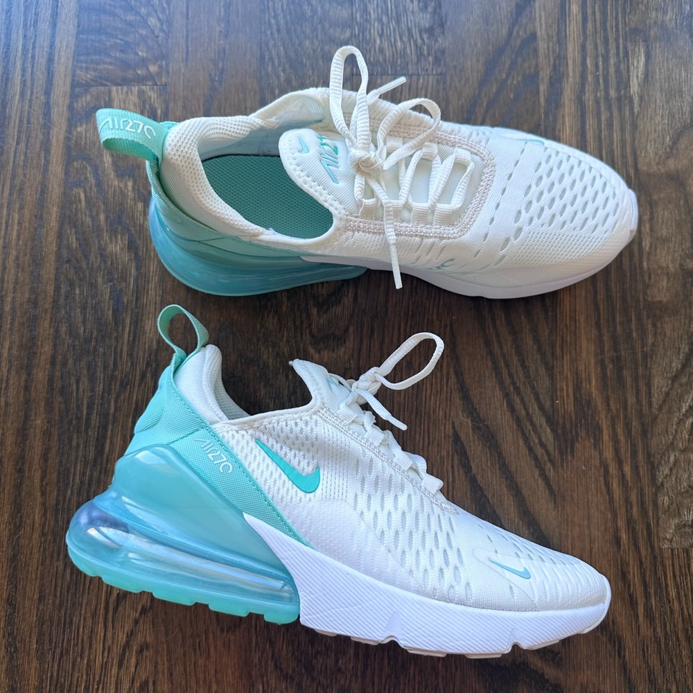 Nike Air Max 270 White Teal Sneakers size 5.5